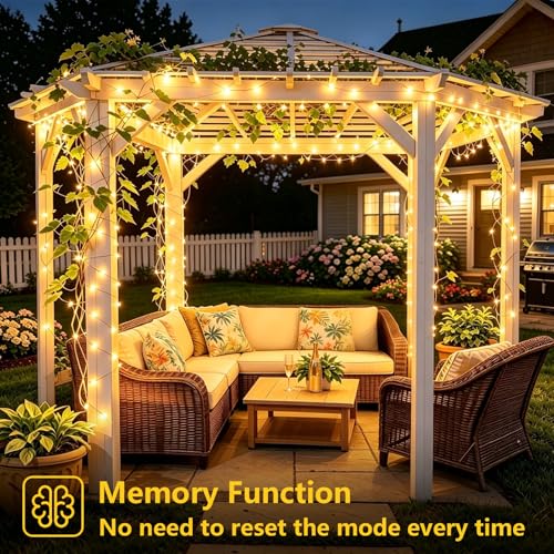YEGUO 4 Pack Warm White Solar Fairy Lights, Each 33ft 100 LED Christmas Lights Outdoor Waterproof, 8 Modes Sliver Wire Solar String Lights - color: Warm White