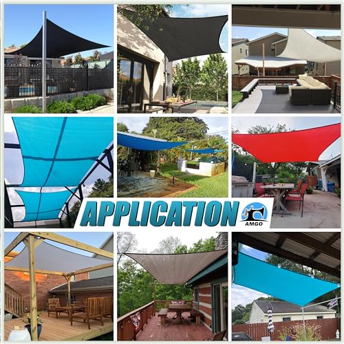 Amgo Custom Size 6' x 24' Beige Rectangle Square Sun Shade Sail UPF50+ AGTAPR0814, Order to Make Canopy Awning, 95% UV Blockage, Water & Air Permeable, Commercial and Residential (We Customize) - color: Beige, size: 6' X 24' Custom Size