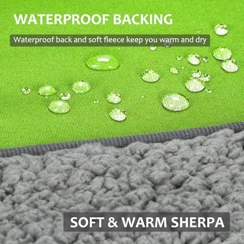 Tirrinia Large Waterproof Outdoor Blanket, Soft Warm Windproof Stadium Blanket with Sherpa Fleece and Foldable for Outdoor Sport, Baseball, Football, Beach, Concerts, Car - color: Yellow Grey, size: 59" X 79"