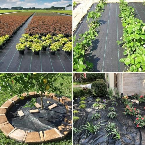 Weed Barrier Landscape Fabric Heavy Duty,3.2 OZ Premium Garden Ground Cover,1.4 ft X 50 ft Heavy Duty Weed Mat Fabric,Durable Weed Barrier Fabric for Yard, Vegetable Gardens, Flower Beds - size: 1.4X50 FT