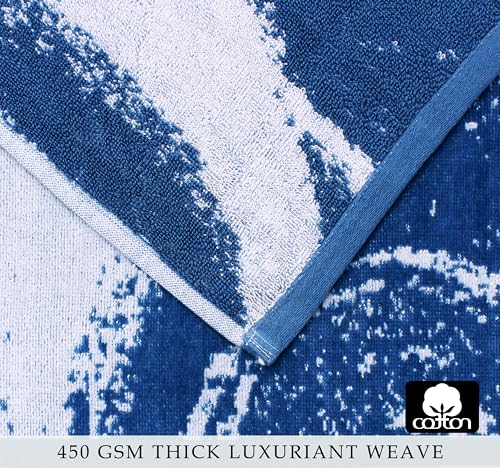 COTTON CRAFT Hooded Beach Towel - Oversized XXL 35x84 Towel with Hood for Adults - The Big Kahuna 7 Foot Large Beach Blanket Towel - Big & Tall Soft 100% Cotton Velour Pool Bath Wrap - Waves Blue - color: Surf Blue, size: 1 Pack - 35x84 Hooded
