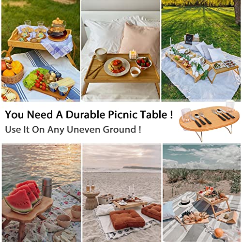 Hap Tim Wicker Picnic Basket Set for 2 with Mini Folding Wine Picnic Table & Large Insulated Cooler Bag & Cutlery Service Kits for 2 Person, Couples Gifts, Wedding Gifts (Y2209-2-GR) - color: Green, size: 2 person