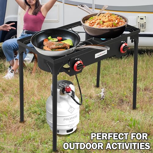 Vivicreate High Pressure Propane Gas Outdoor Camping BBQ Grill Stove Burner Estufas de Gas para Cocinar Afuera Es gas propano Regulator 20 PSIG
