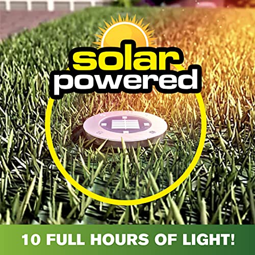 Bell+Howell Disk Lights Solar Weatherproof LED Outdoor, As Seen on TV 4 Pack - size: 4 Count (Pack of 1)