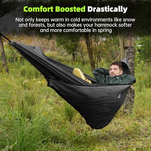 Camping Hammock with Mosquito Net – Portable Parachute Nylon Hammock Tent with Tree Straps, Camp Rope & Stake - for Hiking, Backpacking, Travel, Backyard, Beach – Holds Up to 500lbs (Black) - color: Black