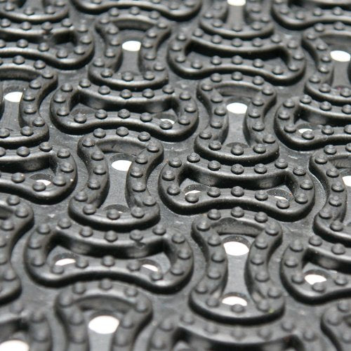 Rubber-Cal Dura-Scraper Drainage Commercial Door Mat - 3/8 in x 2 ft x 3 ft - Black Rubber Doormats - size: 2' x 3' (Rectangular)
