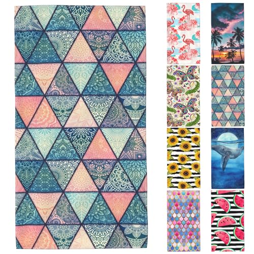 Microfiber Beach Towels,Vintage Ottoman Motifs Mandala Oversized Absorbent Bath Towels,Soft Quick Dry Thin Camping Towel for Adults Women Men,29.5"×59" - color: Vintage Ottoman Motifs Mandala