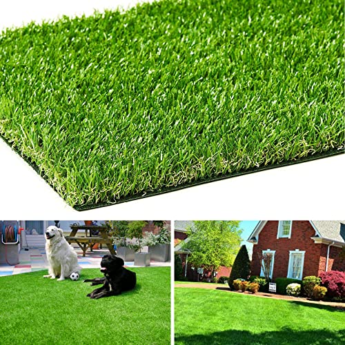 AYOHA Artificial Turf 3 ft x 37 ft with Drainage, 1.38 Inch Realistic Fake Grass Rug Indoor Outdoor Lawn Landscape for Garden, Balcony, Patio, Synthetic Grass Mat for Dogs, Customized - size: 3 ft x 37 ft