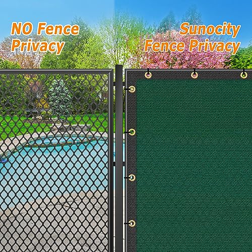 Privacy Fence Screen 8' x 9', 90% Blockage Heavy Duty 170 GSM Fencing Mesh Net Cover for Outdoor Wall Garden Yard Backyard Cable Zip Ties Included Dark Green-We Make Custom Size - color: Dark Green, size: 8X9 FT - Custom Sizes