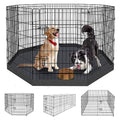 Peekaboo Dog Pen Pet Playpen Dog Fence Indoor Foldable Metal Wire Exercise Puppy Play Yard Pet Enclosure Indoor Outdoor 8 Panels 36 Inch with Bottom Pad/Top Cover(Black 36 Bottom Cover) - style: Playpen + bottom pad