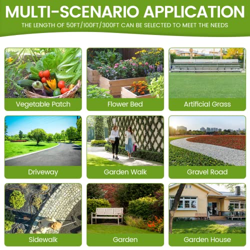 3FT x 300FT Weed Barrier Landscape Fabric Heavy Duty, 3.2oz Gardening Weed Control Mat, Ground Cover Weed Block Gardening Mat, Woven Garden Cloth for Underlayment, Commercial Driveway Fabric - size: 3.2oz-3ft×300ft