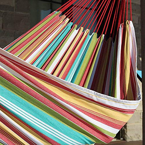 Vivere Brazilian Style Fringe 2-Person Hammock - color: Salsa