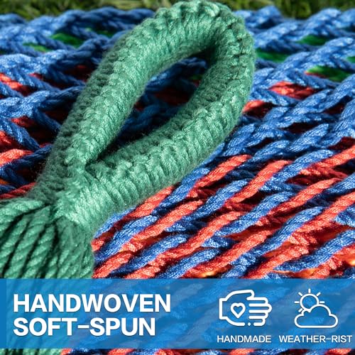 PNAEUT Double Hammocks with Stand for Outside, Portable Space Saving Heavy-Duty Steel Stand for Indoor Outdoor Patio (Mayan Rainbow) - color: Mayan Rainbow