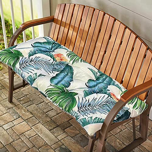 Srutirbo Waterproof Outdoor Bench Cushion, 48"x20", Swing Cushion Patio Furniture Cushions 3 Seater, for Garden Patio Furniture Lounger Bench (Leaf, 48x20 in) - color: Leaf