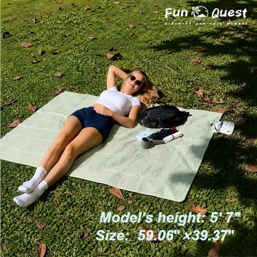 Picnic Blanket Waterproof – Packable Sand Proof Beach Blanket (0.42lb/0.66lb), Compact & Foldable, Fits in Pocket with Integrated Stakes, Ideal for Camping, Hiking, Travel, Concert, Festival - size: 59.06" X 39.37"for 1-2 Persons