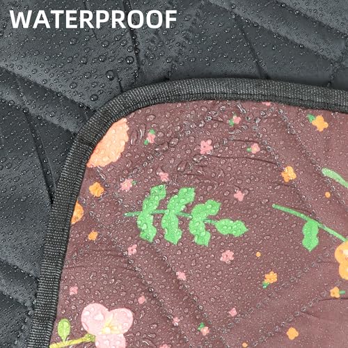 Outdoor Cute Picnic Blanket Brown Floral 60"x80" Sandproof Beach Blanket Waterproof Picnic Blankets Foldable for Caming, Beach, Outdoor Activities. - color: Coffee Floral, size: 60"x80"
