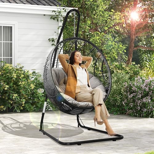 Hammock Stand Only- Heavy Duty, Black, 330 lbs Max Weight, Indoor/Outdoor, Easy Assembly, 1 Person, Metal