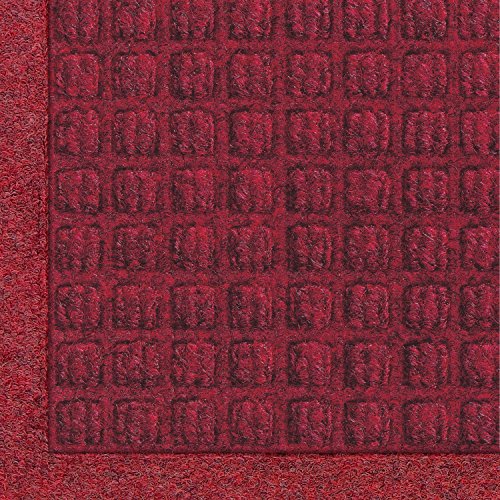 Hudson Exchange (35"x35", Red/Black) Fashion Scraper Entry Square Floor Mat - color: Red / Black