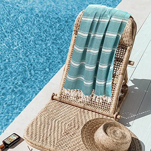 Belizzi Home Turkish Beach Towel -Large Beach Towels Oversized 2 Pack - Soft Durable Compact Lightweight Quick Dry Sand Free Bath Pool Towel Set for Beach Gifts Clearance Vacation Travel - Teal - color: Teal, size: 2 Pack