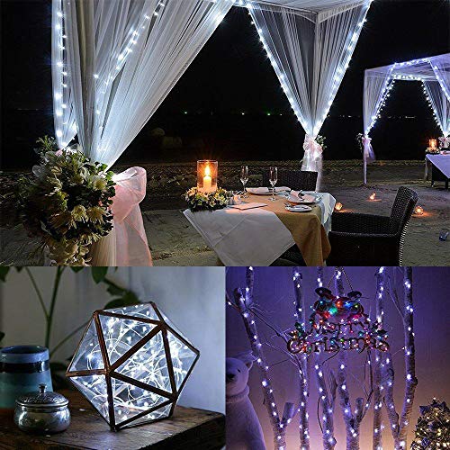 Ariceleo Led Fairy Lights Battery Operated, 2 Packs Mini Battery Powered Copper Wire Starry Fairy Lights for Bedroom, Christmas, Parties, Wedding, Centerpiece, Decoration (5m/16ft Cool White) - color: Cool White, size: 2 Pack