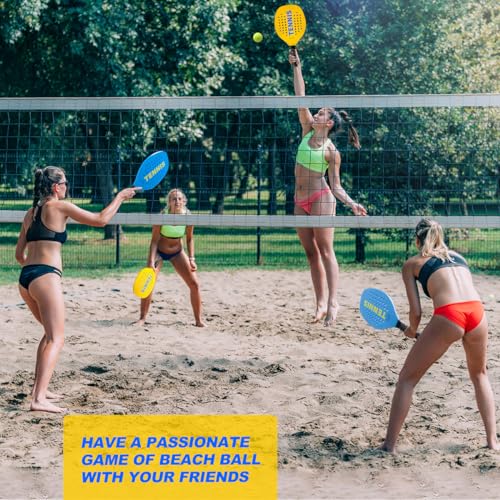 Pandahero Tennis Racket Set for Outdoor Play, 4 Paddles, 8 Balls, Beach & Lawn Game, Adults Family Fun