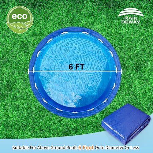 RAINDEWAY 6FT Pool Liners,Swimming Pool Ground Cloth,Multipurpose Round Tarp for Under Pool,Easy to Fold Pool Liner Pad for Above Ground Pool Mat Protector Pad Prevents Punctures Pool,Durable,Blue - size: 6ft