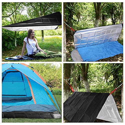 RedSwing Heavy Duty Reflective Survival Space Blanket, Multipurpose Emergency Thermal Blanket for All Weather, Black - color: Silver Black