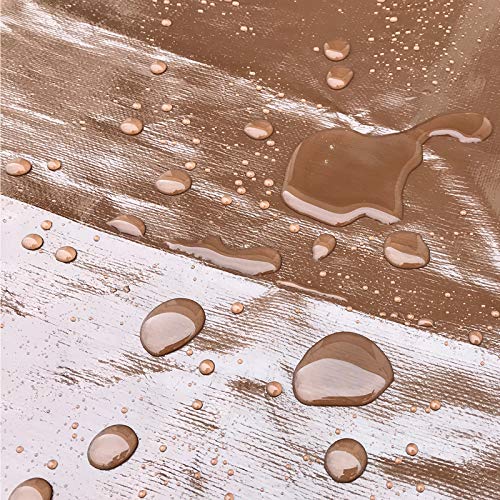 Alion Home Heavy Duty 12 Mil Poly Tarps Waterproof Covers for Tarpaulin Canopy, Camping, Carport, Boat, Furniture, Floors, RV, Pool or Roof Repair Items (10' x 16', Brown) - color: Brown, size: 10' x 16'