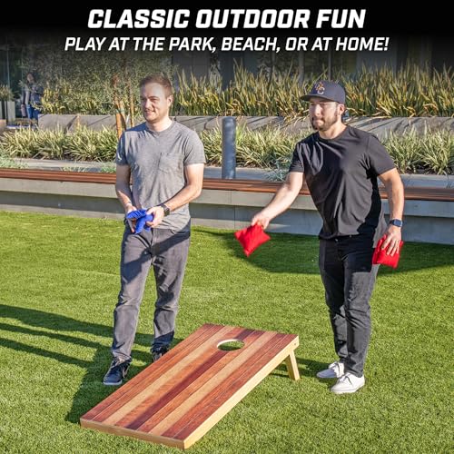 GoSports 4 x 2 ft Regulation Size Wood Cornhole Boards - 10 Vintage Wood Designs (Choose Your Style) - color: Red Oak