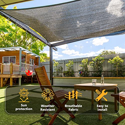 VICLLAX 90% Shade Cloth, 6x6FT Durable Black Mesh Trap with Every 3 FT Grommet, Sun Shade Fabric Netting for for Plants Cover, Greenhouse, Chicken Coop, Barn Kennel, Garden Patio - color: 90%Black, size: 0 6 x 0 6 FT