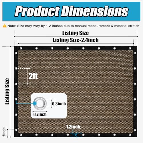 Amagenix 90% Sun Shade Cloth with Grommets, 8' x 10' Pergola Replacement Shade Cover Canopy Privacy Screen for Outdoor Patio Garden, Mocha (We Customized) - color: Mocha, size: 0 8 x 1 0 FT