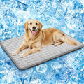 SOMOYA Dog Cooling Mat (Q-Max>0.4) Pet Cooling Pads Blanket Sleeping Kennel Mat,Ice Silk Cool Mat Pad Breathable Dog Bed Mats Beach for Large Dogs Cats (Grey, 27x39 in) - color: Grey, size: 27x39 in