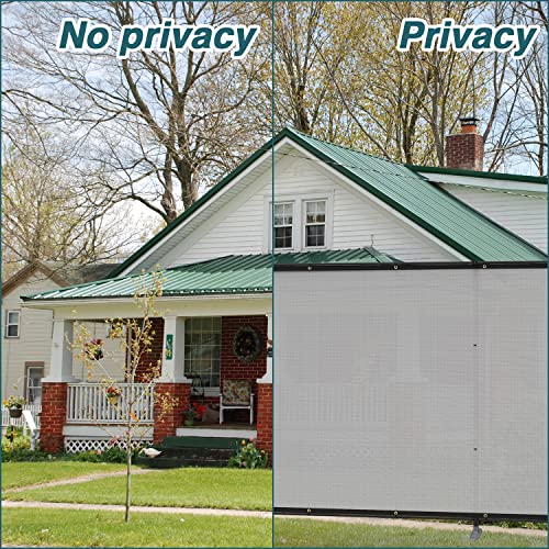 ECOOPTS 6'Hx12'L Privacy Fence Set with Poles and Rails Ground Spikes Fence Kit for Patio Garden Pool Yard (Light Gray) - color: Light Gray, size: 0 6'Hx12'L