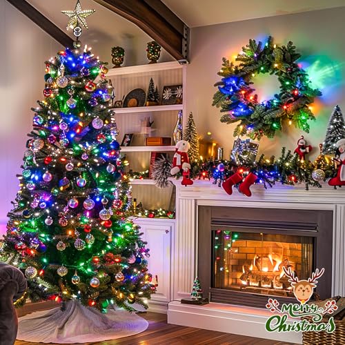JMEXSUSS 168FT 600 LED Christmas Decor String Lights - 8 Modes Multicolor Christmas Lights Outdoor/Indoor Waterproof Plug-in Party Holiday Xmas Decorationsons - color: Multicolor, size: 600 LED