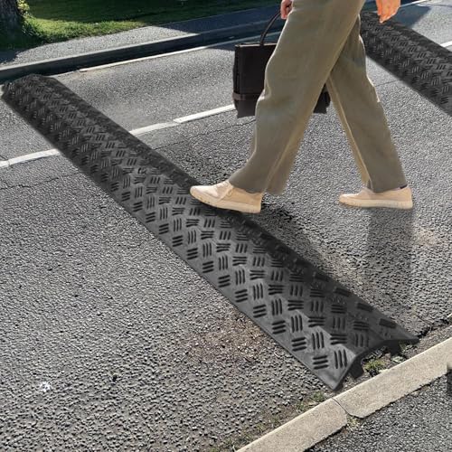 Hose Protector Ramp - Heavy Duty Bump, Cable Bridge, Outdoor Cover | Waterproof Driveway Barrier with Slip Resistant for Road Gravel Garden Sidewalk Garage Path Asphalt Traffic Cord Line Protection