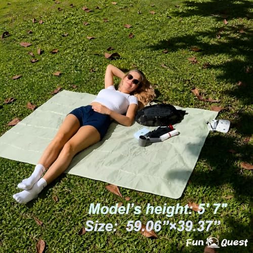 Picnic Blanket Waterproof – Packable Sand Proof Beach Blanket (0.42lb/0.66lb), Compact & Foldable, Fits in Pocket with Integrated Stakes, Ideal for Camping, Hiking, Travel, Concert, Festival - size: 59.06" X 39.37"for 1-2 Persons