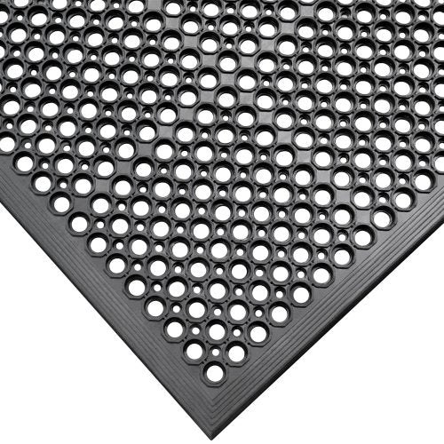 Rubber-Cal 03_122_WBK "1/2-inch Dura Chef" Anti-Slip Rubber Kitchen Mat, 1/2" x 36" x 60", Black