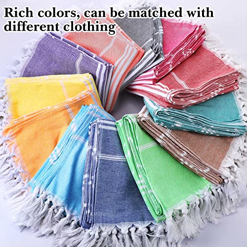 Mixweer 12 Pack Turkish Beach Towels Bulk Set 71"x 35" Quick Dry Lightweight Oversized Sand Free Beach Bath Towels for Adult Kids Travel Pool Camping Sauna
