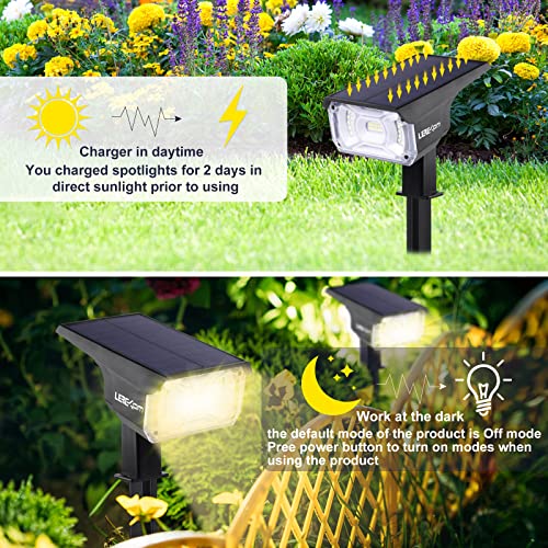 LEREKAM 40 LEDs Spotlights,IP65 Waterproof Solar Powered Landscape Spotlights 2-in-1 Wall Light, Outdoor Landscaping Lights Auto On/Off for Yard Garden 2Pack Warm-White - color: Warm White, size: 2 Pack