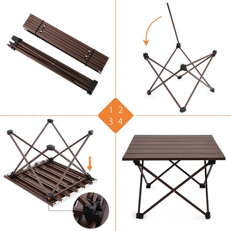 SOUJOY Camping Side Table, Portable Folding Beach Table, Small Aluminum Picnic Backpacking Table for Outdoor Cooking, BBQ, Hiking, Boat, Travel, 15.5''L x 13.8''W x 11.4''H (Pack of 2) - size: 15.5''L x 13.8''W x 11.4''H (Pack of 2)