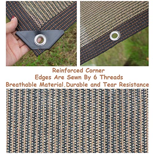 Shade Sail Sun Shade Cloth 9'9"x9'9" Rectangle Outdoor Canopy Outside Sunshade Awning Cover Privacy Screen Net UV Block for Patio Pergola Gazebo Porch Backyard Lawn Garden Outdoor Activities - color: Coffee, size: 9'9"x9'9"