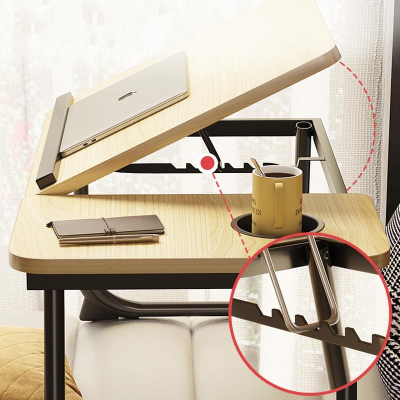 CloudTrip Laptop Desk for Bed or Couch, Lap Desk, Woking in Bed Desk, Home office Desks, Breakfast Tray, Desk with Cup Holder, Watching Movies in Bed, laptop stand for bed, Fordable Legs Desk (Walnut) - color: Walnut