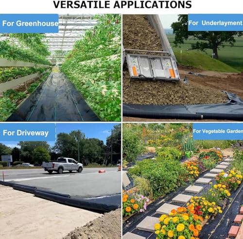Driveway Fabric, 15FT x 100FT Road Fabric Commercial Weed Barrier Fabric, Landscape Fabric Heavy Duty 4OZ French Drain Fabric for Erosion Control,Landscape Fabric,Construction Projects - size: 15X100FT