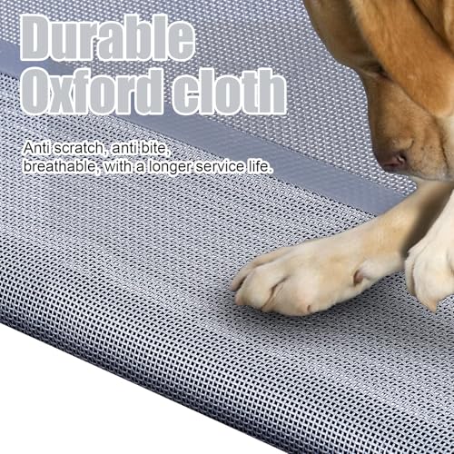 a12'' Outdoor Elevated Dog Bed with Canopy, Raised Dogs Bed Medium Large Size Dogs with Six Support Feet, BreathablaHammock Bed,Outside Pet Bed with 4 Ice Pack(Large)