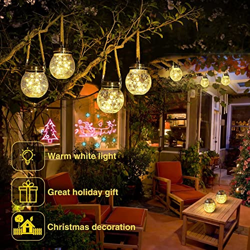 ROSHWEY Solar Lantern Gifts for Women, 2 Pack Hanging Garden Decor Lights Outdoor Waterproof with 30 LED for Halloween Christmas Easter Gift, L Size - size: L Size, 2 Pack