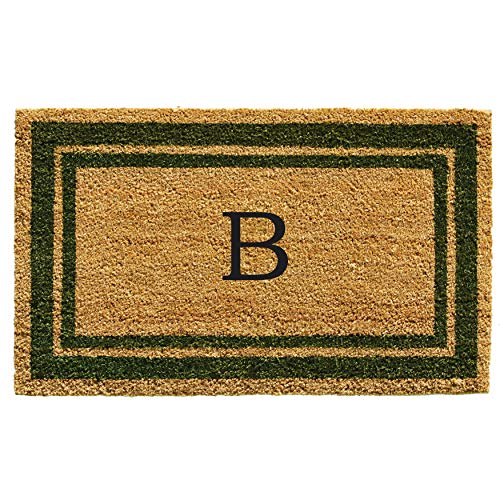 Calloway Mills 153041830B Sage Green Border 18" x 30" Monogram Doormat, (Letter B) - color: Letter B, size: 1'6" x 2'6" (Rectangular)