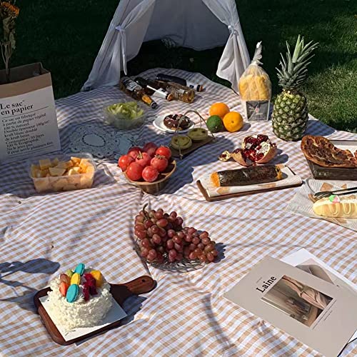 PUPOPIK Outdoor Picnic Blanket, Foldable Waterproof Sand Beach Mat,Large 80x60in Beach Camping Hiking Travel Family Concerts Portable Beach Blankets (Brown) - color: Brown, size: 5' x 6'8"