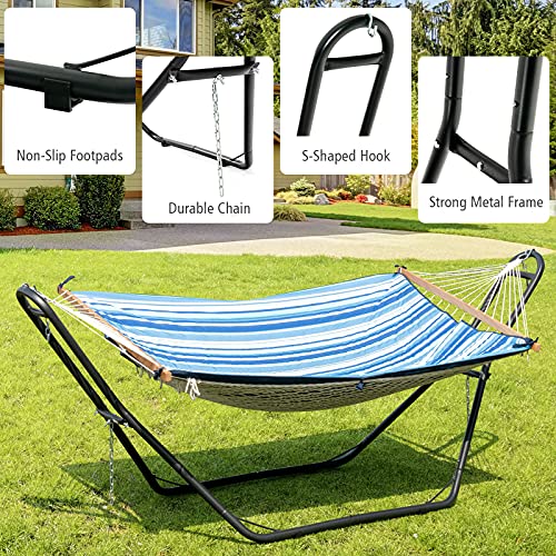 Giantex Universal 2 Person Hammock Stand Only, Heavy Duty Steel Hammock Frame Fits 9-13 Ft Hammock, 450LBS Capacity, Multi-Use Hammock Stand for Indoor Outdoor Yard Patio Deck
