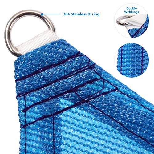 Eden's Decor 4' x 6' Blue Sun Shade Sail Outdoor Canopy Rectangular Awning Fabric Cloth Screen for Patio Garden Backyard Pergola Custom Size - color: Blue, size: 4' x 6'