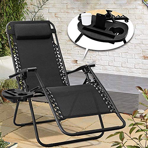 C-CHAIN Zero Gravity Chair Tray - Cup Holder for Fold Lounge Chairs, Zero Gravity Lounge Chairs Universal Clip with Mobile Device Slot, Snack Tray, and Water Cups Tray (Large, 2 pcs) - color: Large, size: 2 pcs